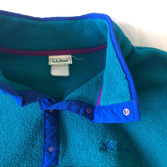 Vintage LL bean quarter snap/button fleece - Picture 3 of 4